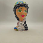 Talavera Lady & Bunny Planter | Colorful Mexican Decor