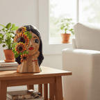 Talavera Lady Face Planter | Sunflower Design Talavera Planter La Vie Bien Talavera Lady Face Planter | Sunflower Design