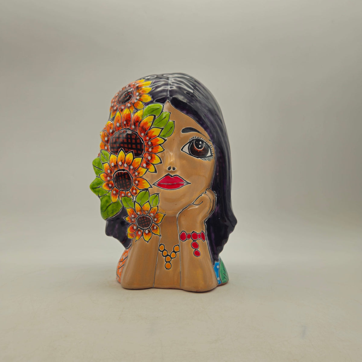 Talavera Lady Face Planter | Sunflower Design
