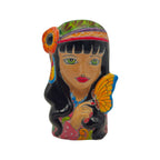 Talavera Lady Head Planter | Butterfly Design Talavera Planter La Vie Bien Talavera Lady Head Planter | Butterfly Design