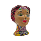 Talavera Lady Head Planter | Floral Folk Art Talavera Planter La Vie Bien Talavera Lady Head Planter | Floral Folk Art