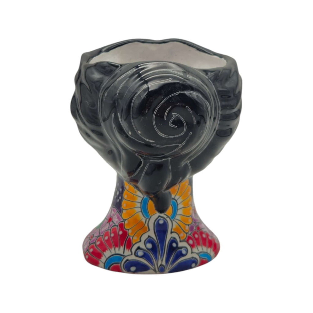 Talavera Lady Head Planter | Floral Folk Art Talavera Planter La Vie Bien Talavera Lady Head Planter | Floral Folk Art