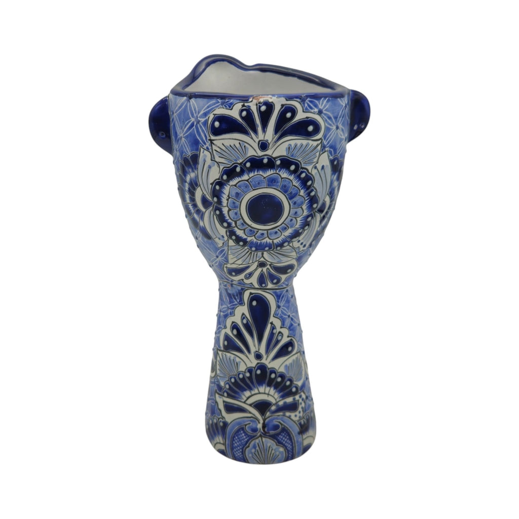 Talavera Lady Planter | Day of the Dead Face Design Talavera Planter La Vie Bien Talavera Lady Planter | Day of the Dead Face Design