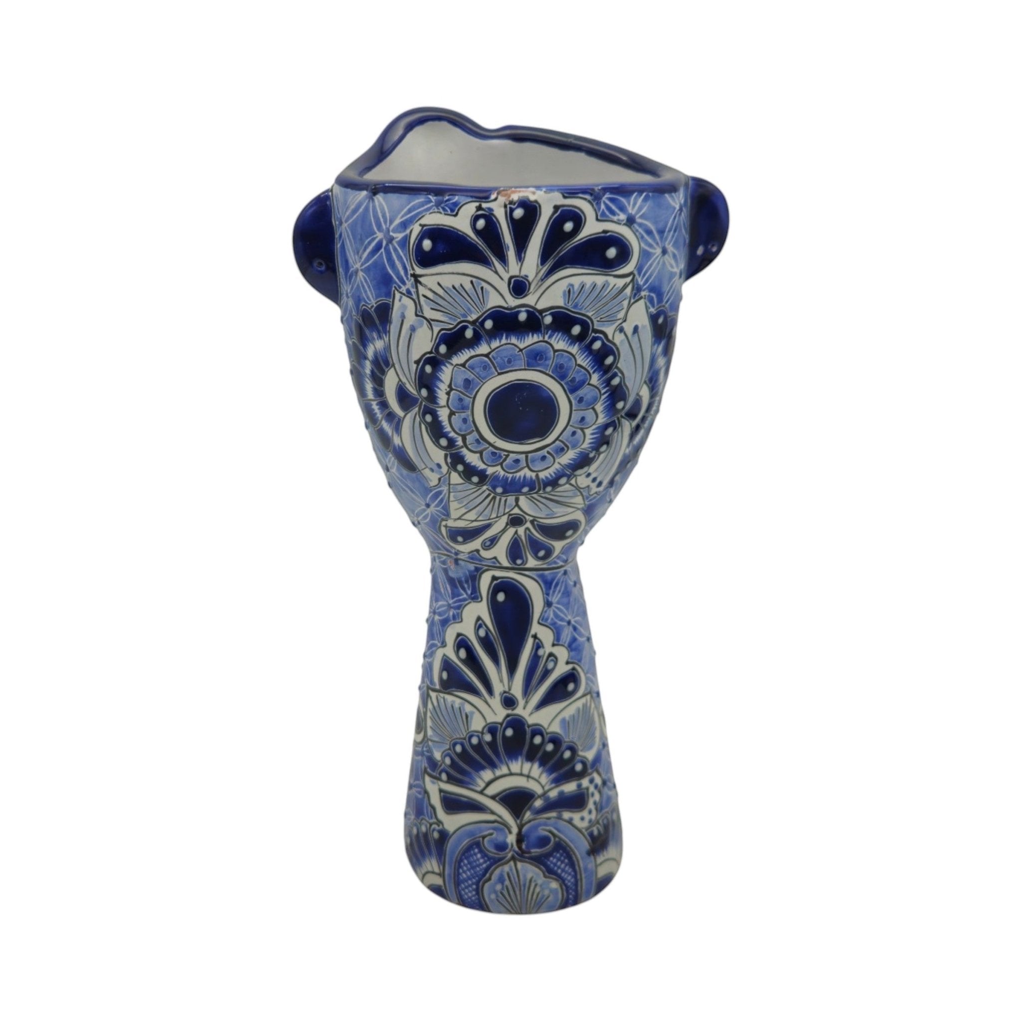 Talavera Lady Planter | Day of the Dead Face Design Talavera Planter La Vie Bien Talavera Lady Planter | Day of the Dead Face Design