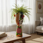 Talavera Lady Planter | Day of the Dead Face Design Talavera Planter La Vie Bien Talavera Lady Planter | Day of the Dead Face Design
