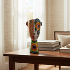 Talavera Lady Planter | Day of the Dead Face Design Talavera Planter La Vie Bien Talavera Lady Planter | Day of the Dead Face Design