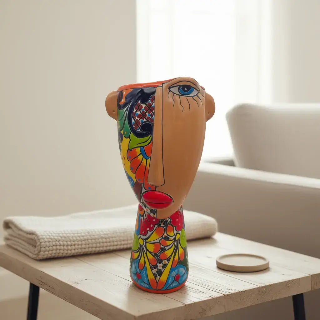 Talavera Lady Planter | Handcrafted Mexican Folk Art Talavera Planter La Vie Bien Talavera Lady Planter | Handcrafted Mexican Folk Art