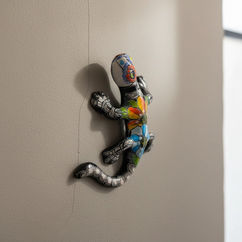 Talavera Lizard Figurine | Day of the Dead Wall Decor Talavera Figurine La Vie Bien Talavera Lizard Figurine | Day of the Dead Wall Decor