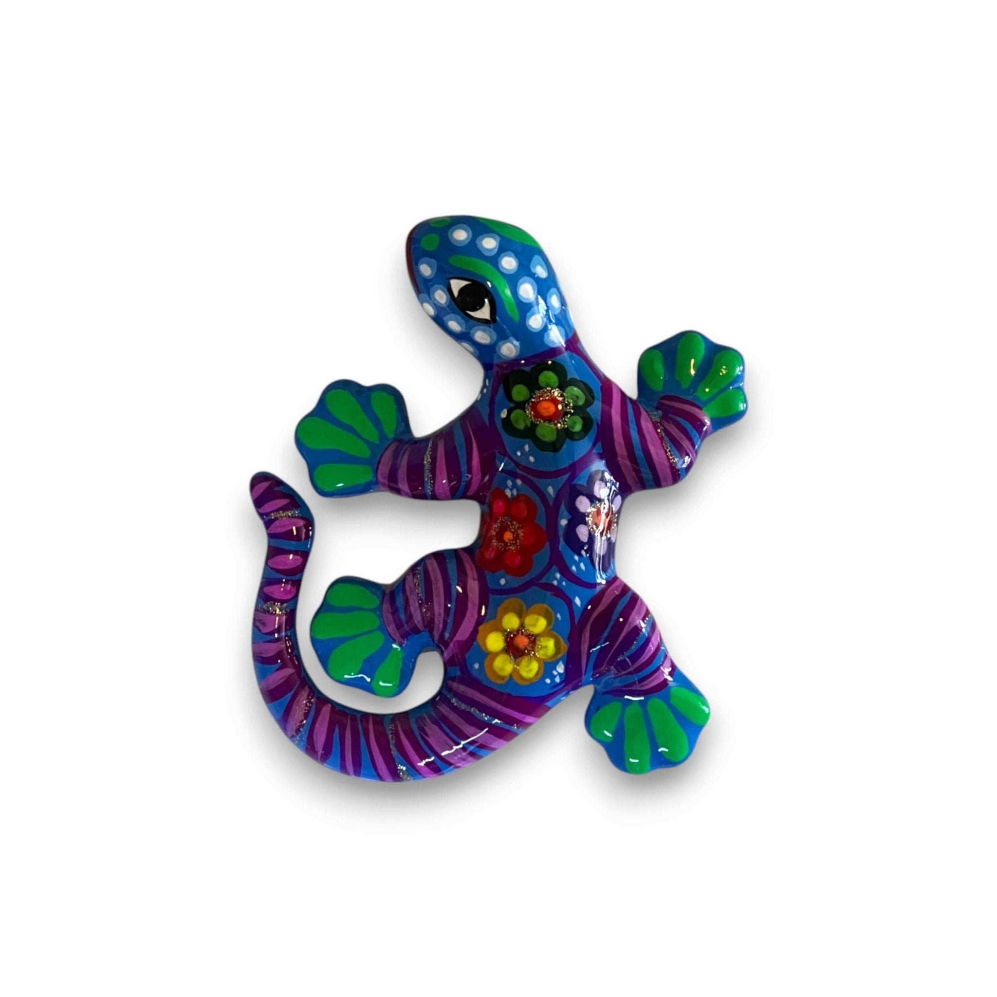 Talavera Lizard Figurine | Mexican Handcrafted Wall Decor Guerrero Figurine La Vie Bien Talavera Lizard Figurine | Mexican Handcrafted Wall Decor
