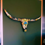 Talavera Longhorn Skull | Handmade Mexican Bull Wall Art Talavera Wall Art La Vie Bien Talavera Longhorn Skull | Handmade Mexican Bull Wall Art