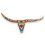 Talavera Longhorn Skull | Handmade Mexican Bull Wall Art Talavera Wall Art La Vie Bien Talavera Longhorn Skull | Handmade Mexican Bull Wall Art