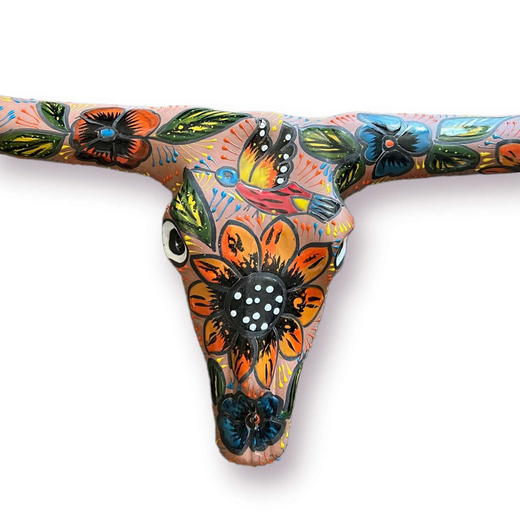Talavera Longhorn Skull | Handmade Mexican Bull Wall Art Talavera Wall Art La Vie Bien Talavera Longhorn Skull | Handmade Mexican Bull Wall Art
