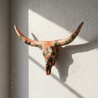 Talavera Longhorn Skull | Terracotta Desert Design Talavera Wall Art La Vie Bien Talavera Longhorn Skull | Terracotta Desert Design