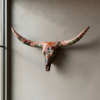 Talavera Longhorn Skull | Terracotta Desert Design Talavera Wall Art La Vie Bien Talavera Longhorn Skull | Terracotta Desert Design