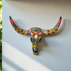 Talavera Longhorn Wall Decor | Handcrafted Mexican Bull Skull Art Talavera Wall Art La Vie Bien Talavera Longhorn Wall Decor | Handcrafted Mexican Bull Skull Art