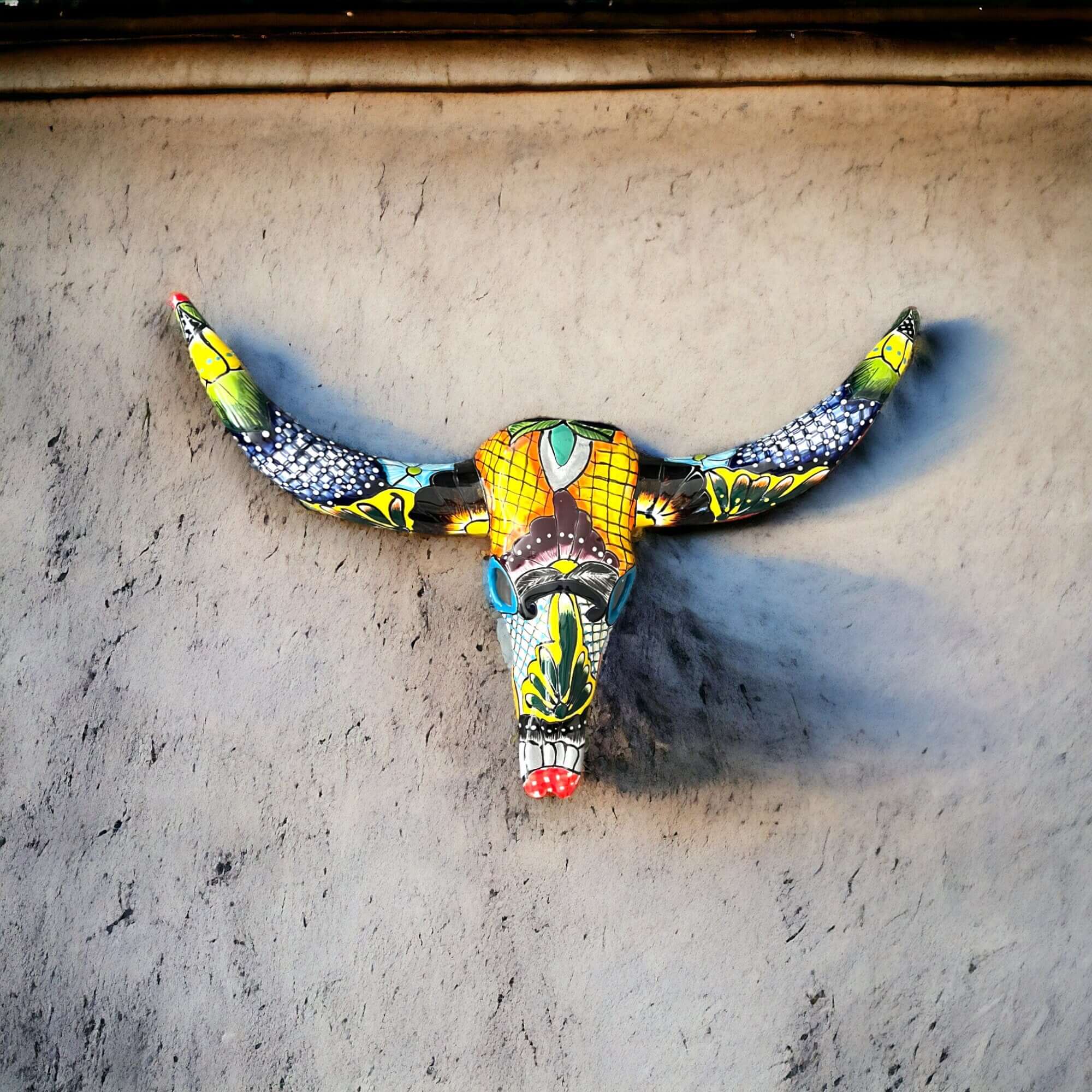 Talavera Longhorn Wall Decor | Handcrafted Mexican Bull Skull Art Talavera Wall Art La Vie Bien Talavera Longhorn Wall Decor | Handcrafted Mexican Bull Skull Art