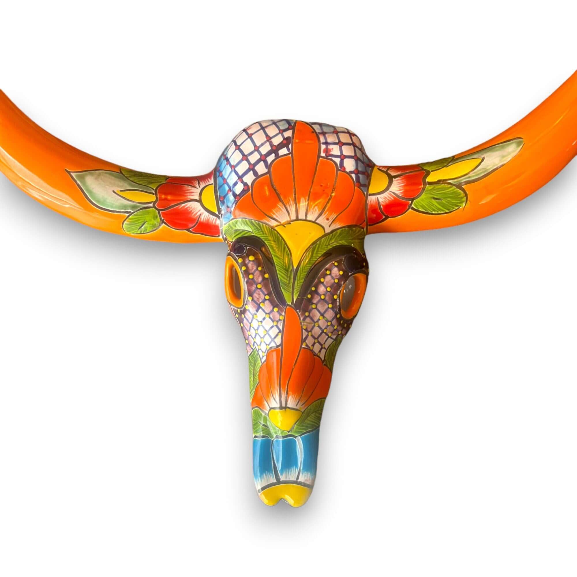 Talavera Longhorn Wall Decor | Handcrafted Mexican Bull Skull Art Talavera Wall Art La Vie Bien Talavera Longhorn Wall Decor | Handcrafted Mexican Bull Skull Art