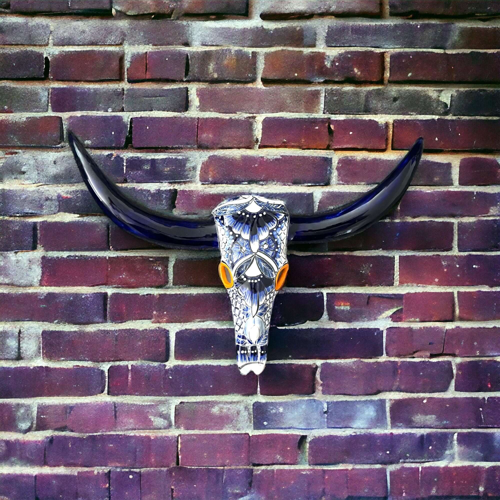 Talavera Longhorn Wall Decor | Handcrafted Mexican Bull Skull Art Talavera Wall Art La Vie Bien Talavera Longhorn Wall Decor | Handcrafted Mexican Bull Skull Art