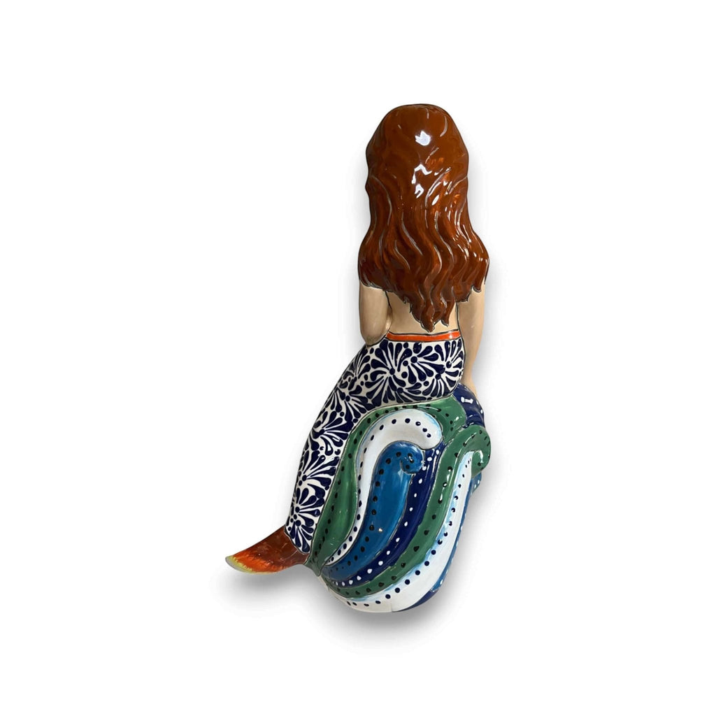 Talavera Mermaid Figurine | Hand-Painted Mexican Pottery Talavera Statue La Vie Bien Talavera Mermaid Figurine | Hand-Painted Mexican Pottery