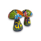 Talavera Mushroom Trio | Colorful Hand-Painted Mexican Garden Decor