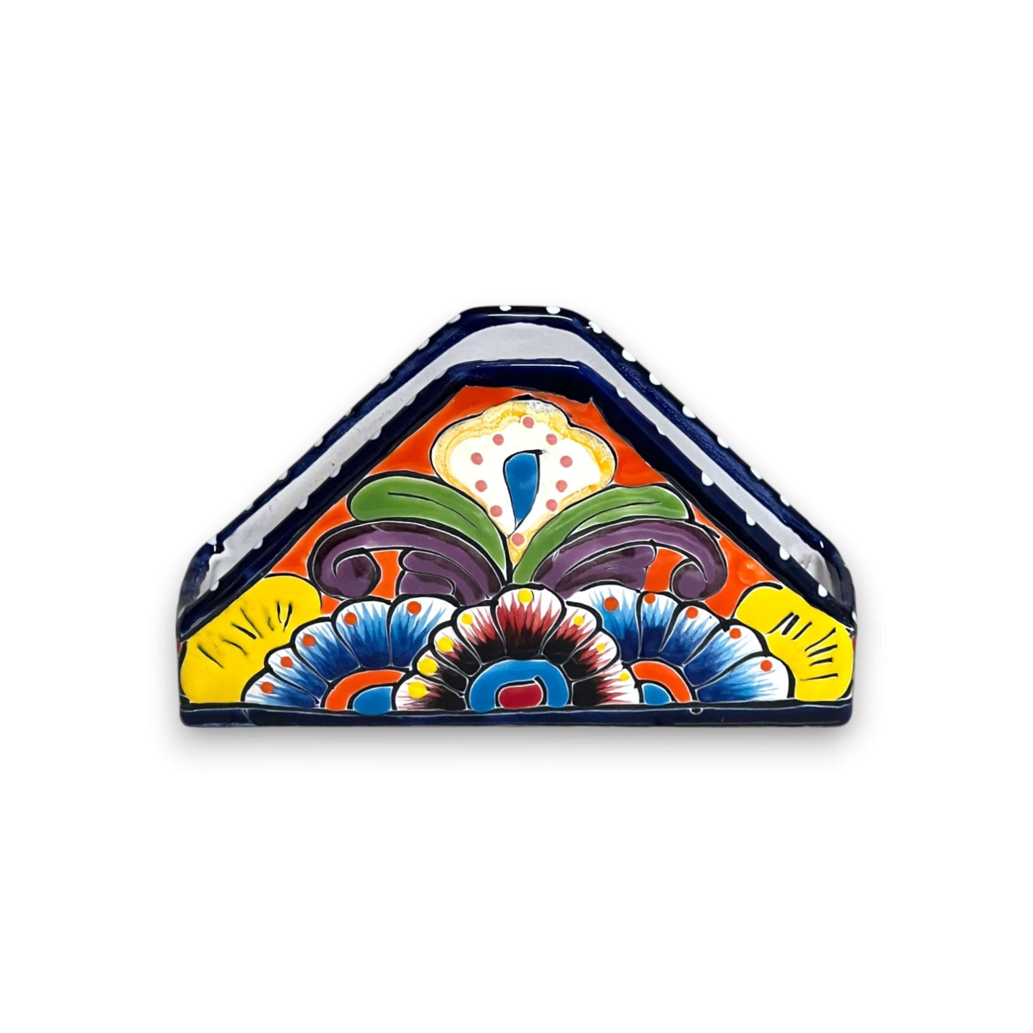 Talavera Napkin Holder | Hand-Painted Mexican Ceramic Decor Talavera Napkin Holder La Vie Bien Talavera Napkin Holder | Hand-Painted Mexican Ceramic Decor