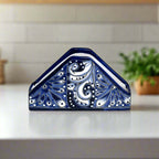 Talavera Napkin Holder | Mexican Blue & White Decor Talavera Napkin Holder La Vie Bien Talavera Napkin Holder | Mexican Blue & White Decor