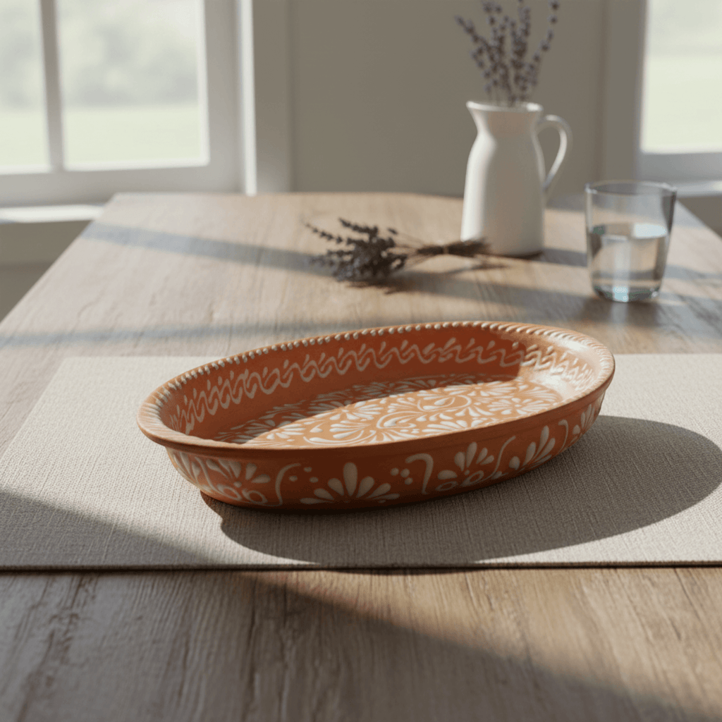 Talavera Oval Platter | Brown & White Tray Talavera Oval Platter La Vie Bien Talavera Oval Platter | Brown & White Tray