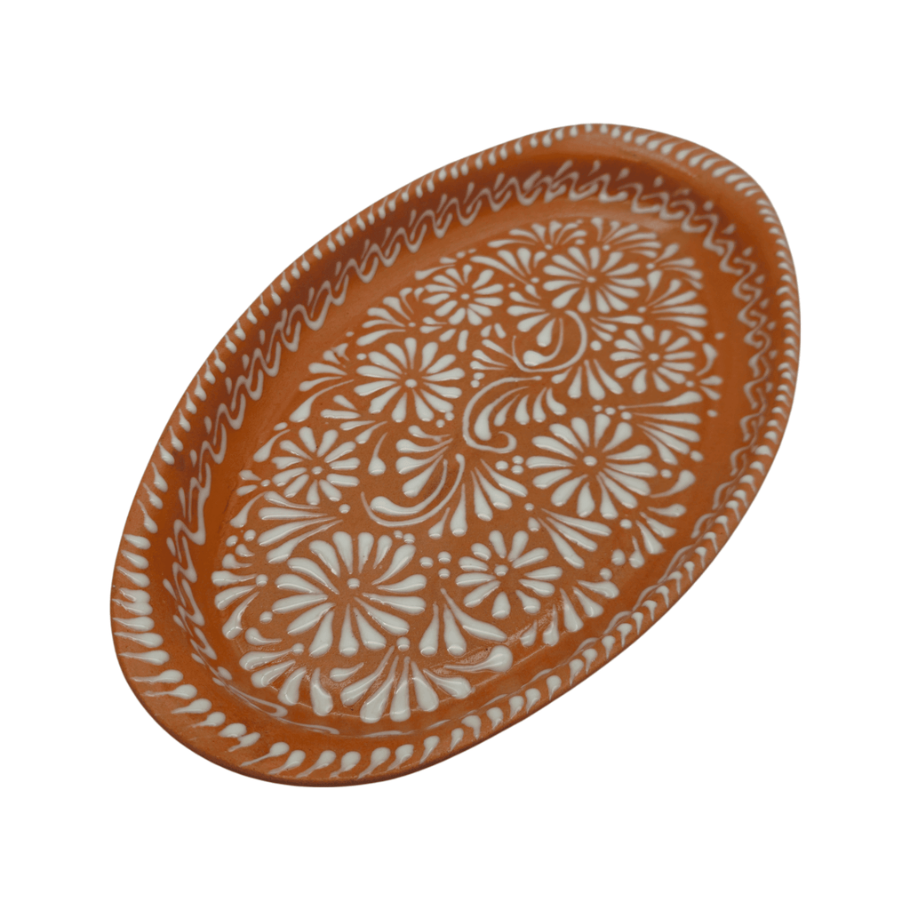 Talavera Oval Platter | Brown & White Tray Talavera Oval Platter La Vie Bien Talavera Oval Platter | Brown & White Tray