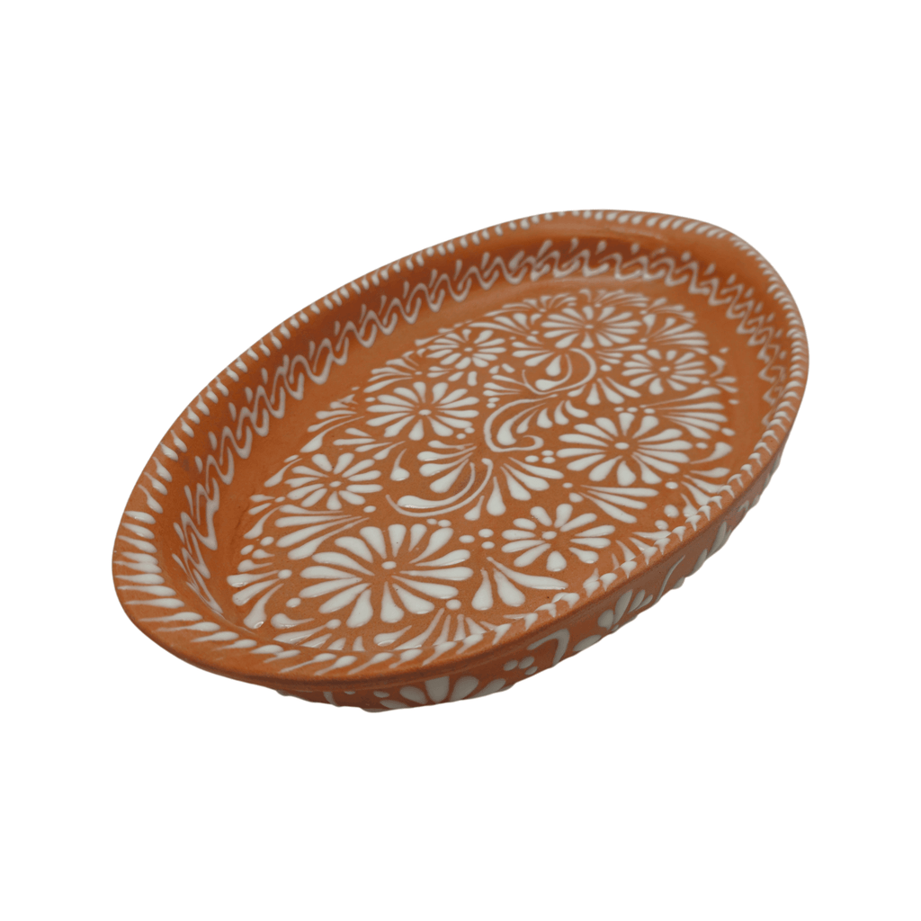 Talavera Oval Platter | Brown & White Tray Talavera Oval Platter La Vie Bien Talavera Oval Platter | Brown & White Tray