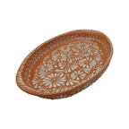 Talavera Oval Platter | Brown & White Tray Talavera Oval Platter La Vie Bien Talavera Oval Platter | Brown & White Tray