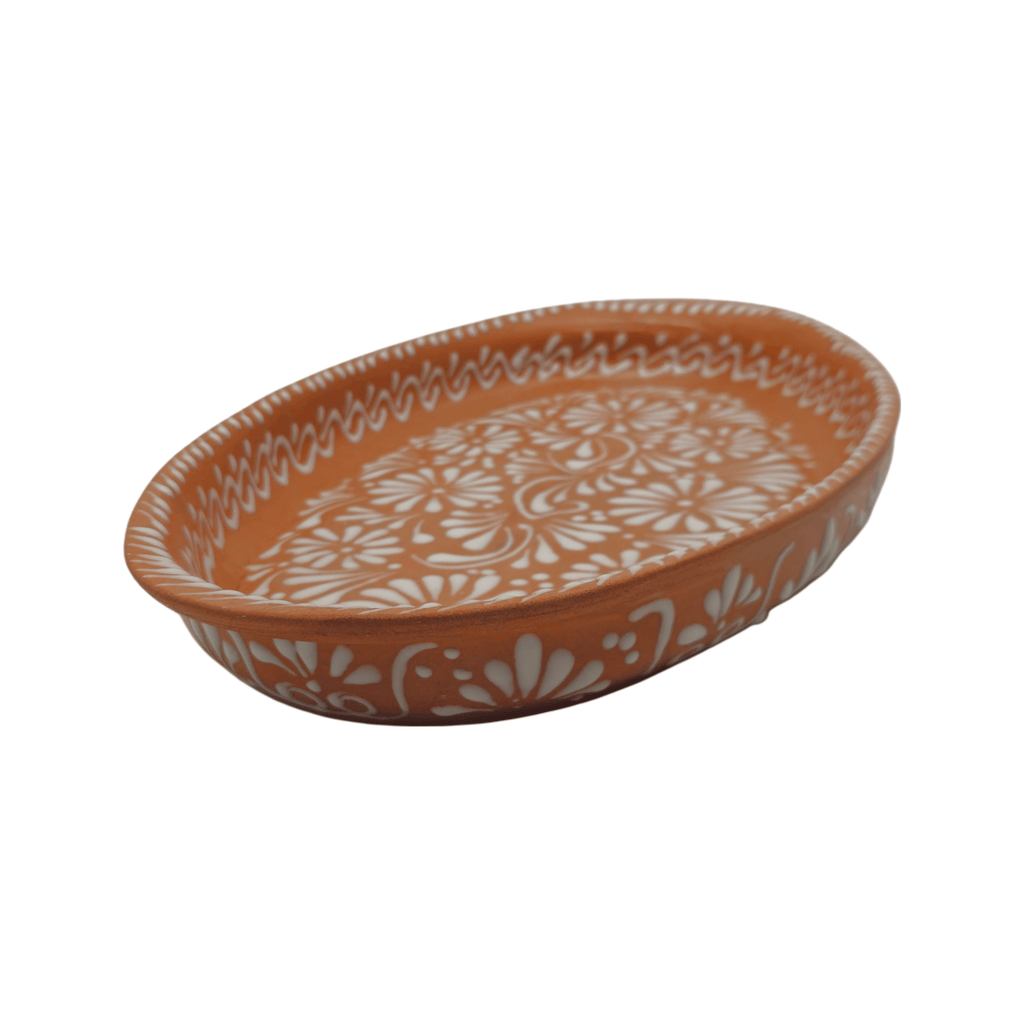 Talavera Oval Platter | Brown & White Tray Talavera Oval Platter La Vie Bien Talavera Oval Platter | Brown & White Tray