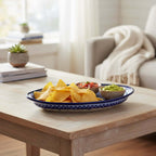 Talavera Oval Serving Platter | Blue & White Mexican Kitchenware Talavera Oval Platter La Vie Bien Talavera Oval Serving Platter | Blue & White Mexican Kitchenware