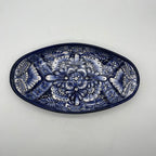 Talavera Oval Serving Platter | Blue & White Mexican Kitchenware