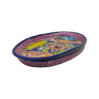 Talavera Oval Serving Platter | Cobalt-Blue Rim Kitchenware Talavera Oval Platter La Vie Bien Talavera Oval Serving Platter | Cobalt-Blue Rim Kitchenware