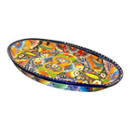 Talavera Oval Serving Platter | Cobalt-Blue Rim Kitchenware Talavera Oval Platter La Vie Bien Talavera Oval Serving Platter | Cobalt-Blue Rim Kitchenware