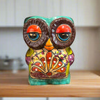 Talavera Owl Planter | Double - Faced Hand - Painted Pottery Talavera Planter La Vie Bien Talavera Owl Planter | Double - Faced Hand - Painted Pottery