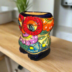 Talavera Owl Planter | Double - Faced Hand - Painted Pottery Talavera Planter La Vie Bien Talavera Owl Planter | Double - Faced Hand - Painted Pottery