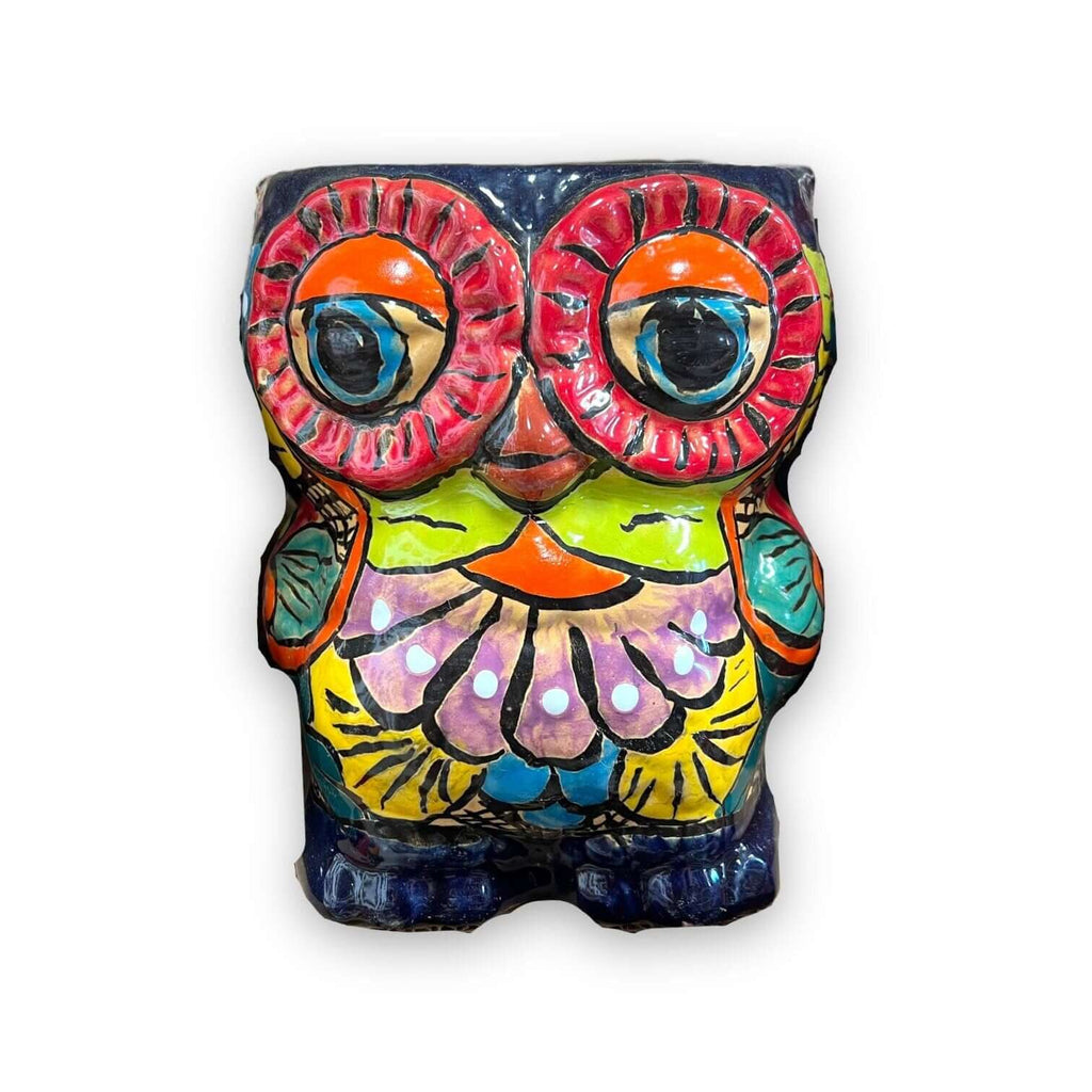 Talavera Owl Planter | Double-Faced Hand-Painted Pottery Talavera Planter La Vie Bien Talavera Owl Planter | Double-Faced Hand-Painted Pottery