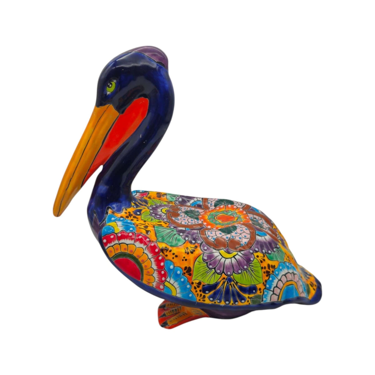 Talavera Pelican Statue | Hand-Painted Mexican Ceramic Decor Talavera Statue La Vie Bien Talavera Pelican Statue | Hand-Painted Mexican Ceramic Decor