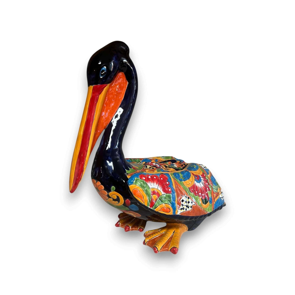 Talavera Pelican Statue | Hand-Painted Mexican Ceramic Decor Talavera Statue La Vie Bien Talavera Pelican Statue | Hand-Painted Mexican Ceramic Decor