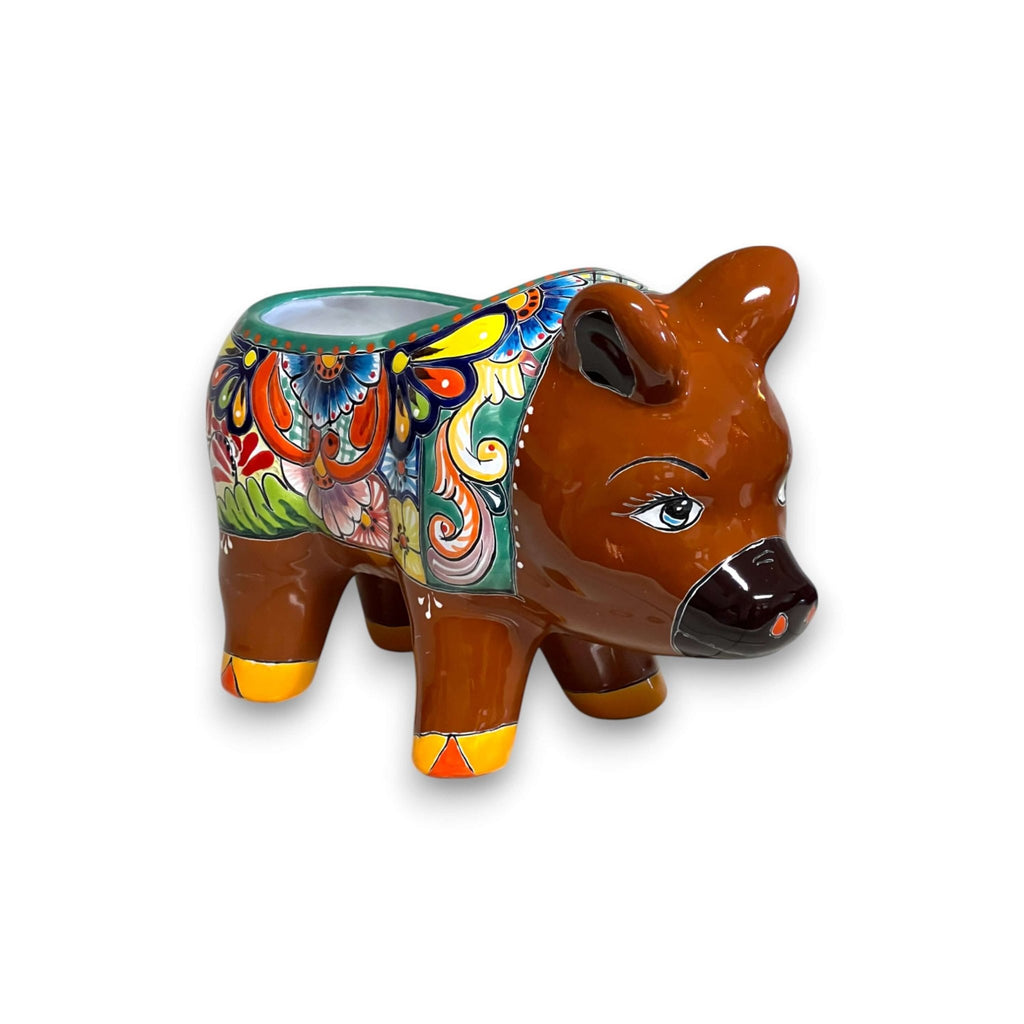 Talavera Pig Planter | Colorful Hand - Painted Mexican Pottery Talavera Planter La Vie Bien Talavera Pig Planter | Colorful Hand - Painted Mexican Pottery