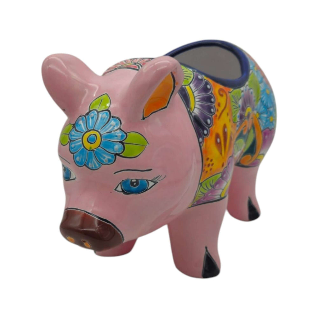 Talavera Pig Planter | Colorful Hand-Painted Mexican Pottery Talavera Planter La Vie Bien Talavera Pig Planter | Colorful Hand-Painted Mexican Pottery