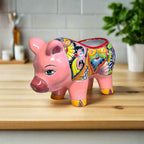 Talavera Pig Planter | Colorful Hand-Painted Mexican Pottery Talavera Planter La Vie Bien Talavera Pig Planter | Colorful Hand-Painted Mexican Pottery