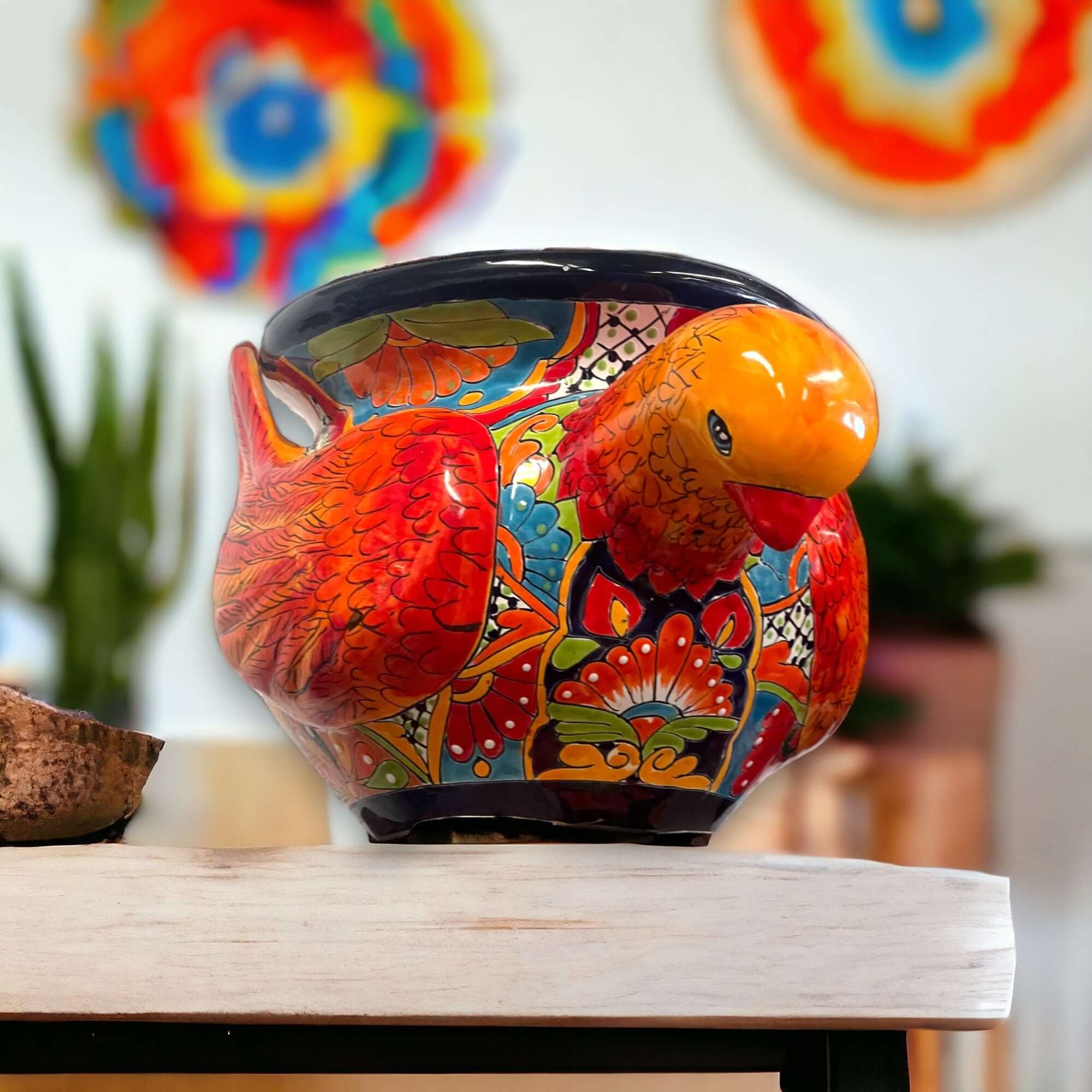 Talavera Pigeon Planter | Colorful Handcrafted Mexican Pottery Talavera Planter La Vie Bien Talavera Pigeon Planter | Colorful Handcrafted Mexican Pottery