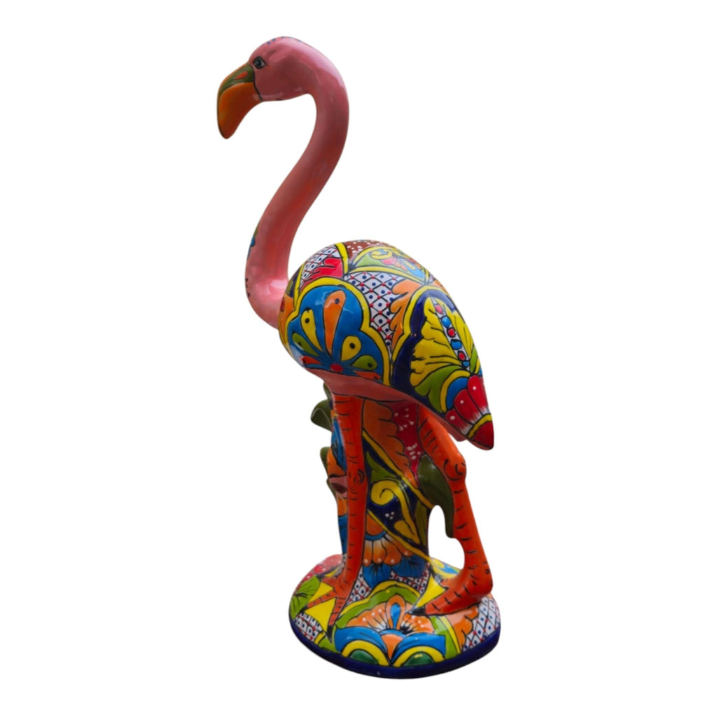 Talavera Pink Flamingo Sculpture | Vibrant Garden Art Talavera Statue La Vie Bien Talavera Pink Flamingo Sculpture | Vibrant Garden Art