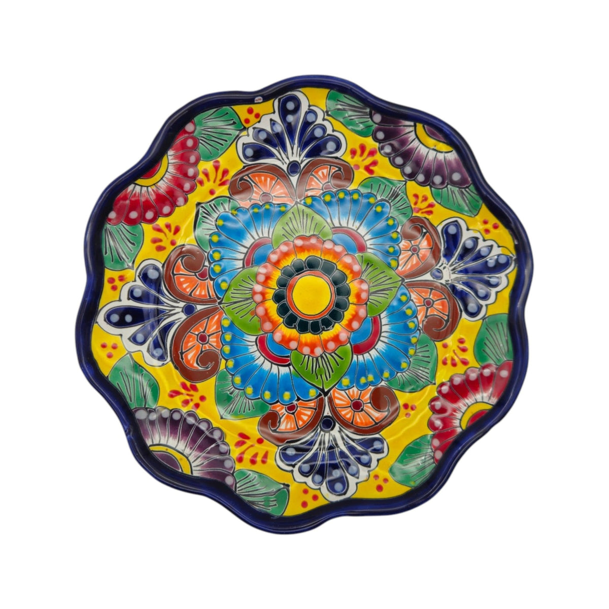 Talavera Plate | Hand-Painted Mexican Folk Art Dinnerware Talavera Plate La Vie Bien Talavera Plate | Hand-Painted Mexican Folk Art Dinnerware