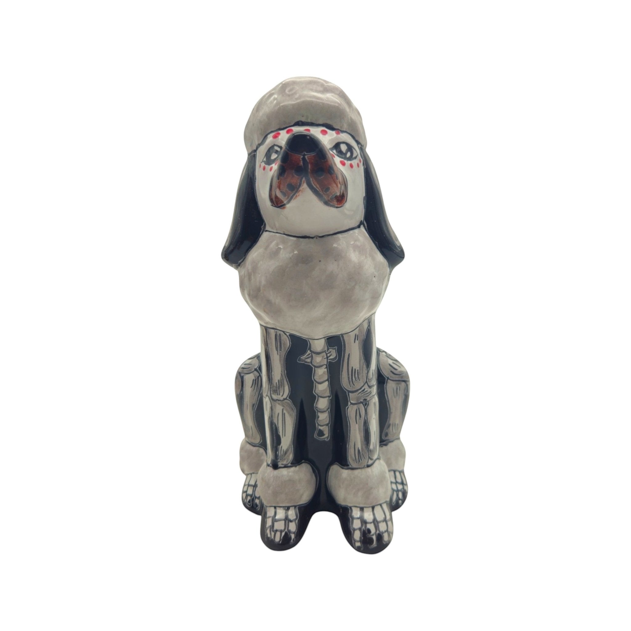 Talavera Poodle Statue | Day of the Dead Ceramic Art Talavera Statue La Vie Bien Talavera Poodle Statue | Day of the Dead Ceramic Art