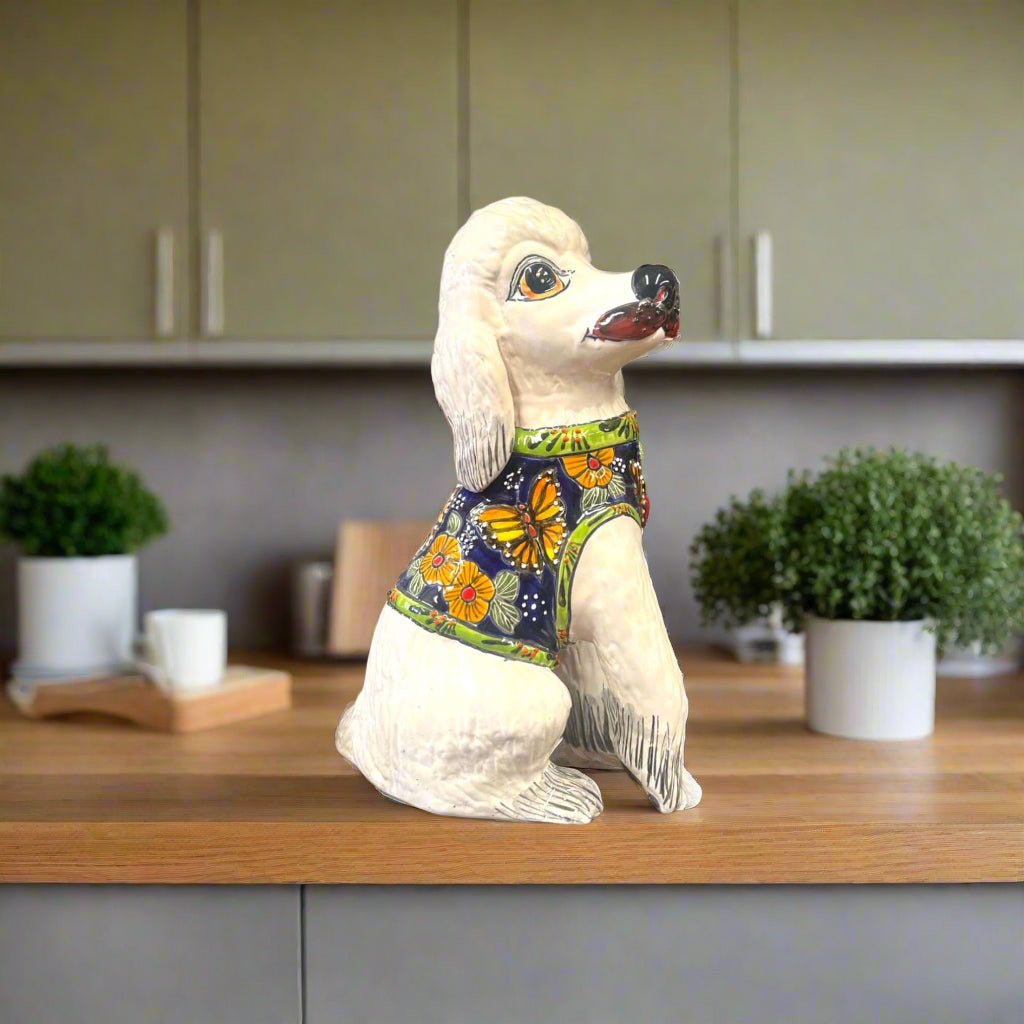 Talavera Poodle Statue | Hand - Painted Mexican Dog Decor Talavera Statue La Vie Bien Talavera Poodle Statue | Hand - Painted Mexican Dog Decor