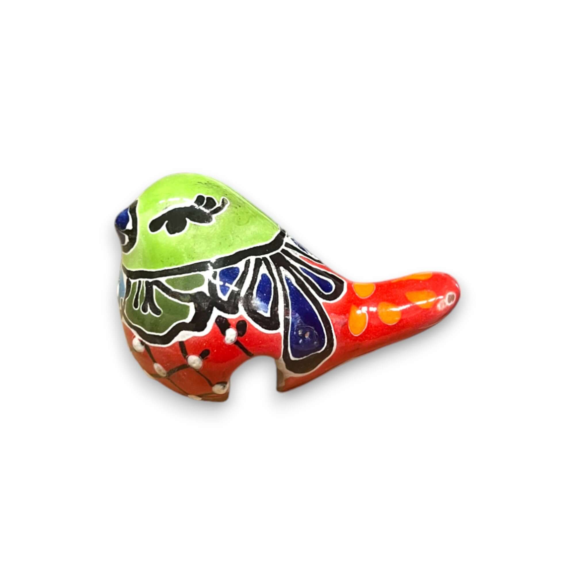 Talavera Pot Perching Bird | Handpainted Mexican Accent Talavera Figurine La Vie Bien Talavera Pot Perching Bird | Handpainted Mexican Accent