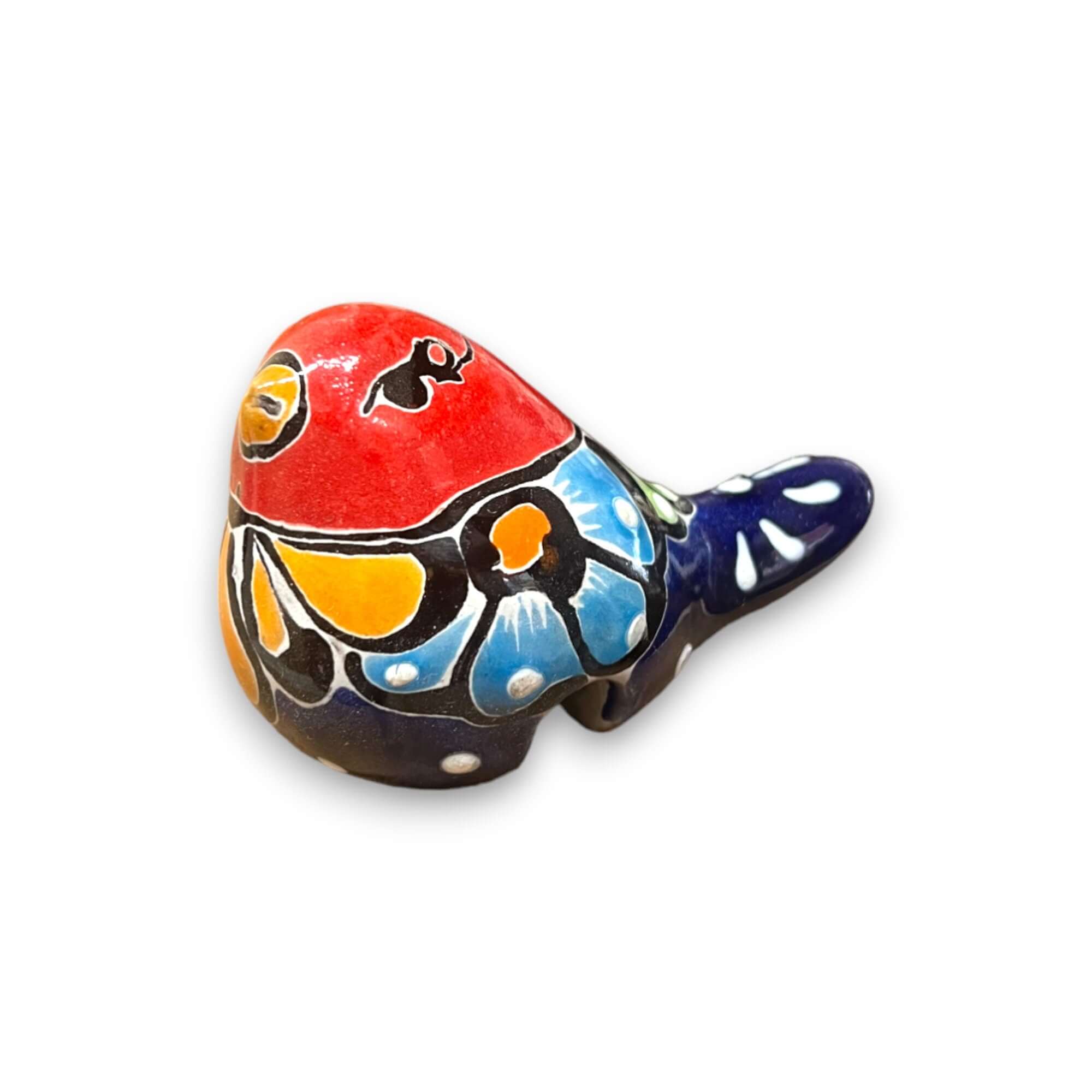 Talavera Pot Perching Bird | Handpainted Mexican Accent Talavera Figurine La Vie Bien Talavera Pot Perching Bird | Handpainted Mexican Accent